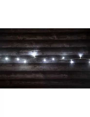 Valoketju 80-ledin kylmä valkoinen muovirasiassa