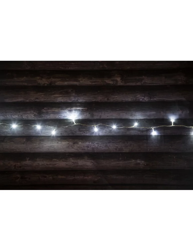 Valoketju 80-ledin kylmä valkoinen muovirasiassa