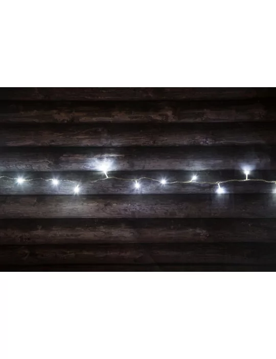 Valoketju 80-ledin kylmä valkoinen muovirasiassa