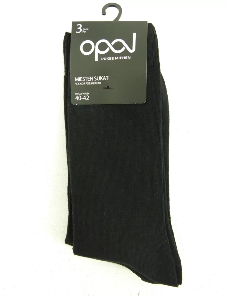 Miesten sukka, musta 3-pakkaus