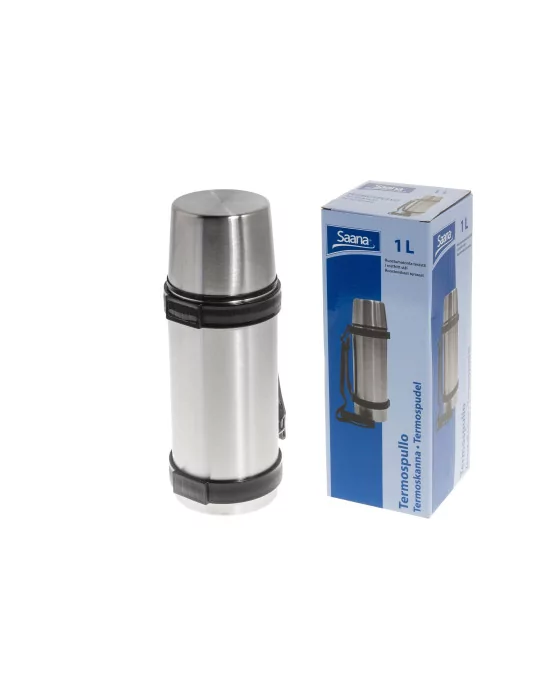 Terästermospullo 1 litra, kahva