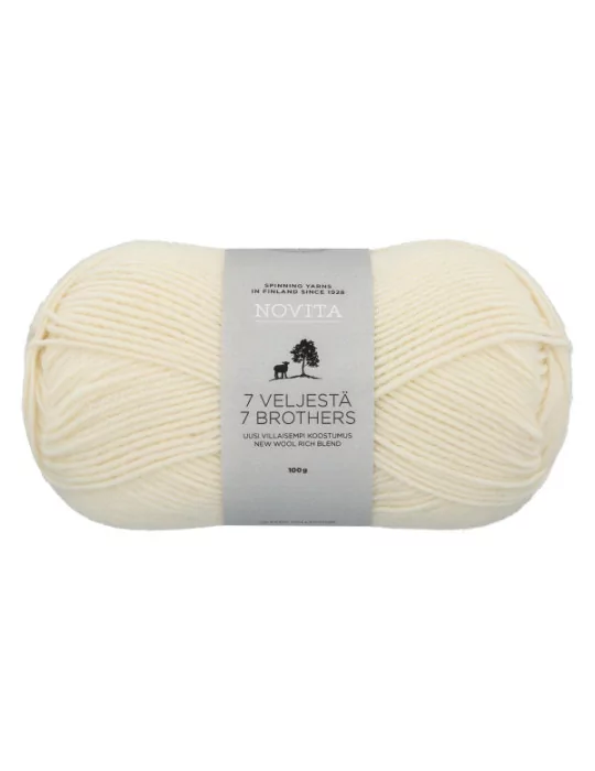 7 Veljestä 100g 010 luonnonvalkoinen Novita