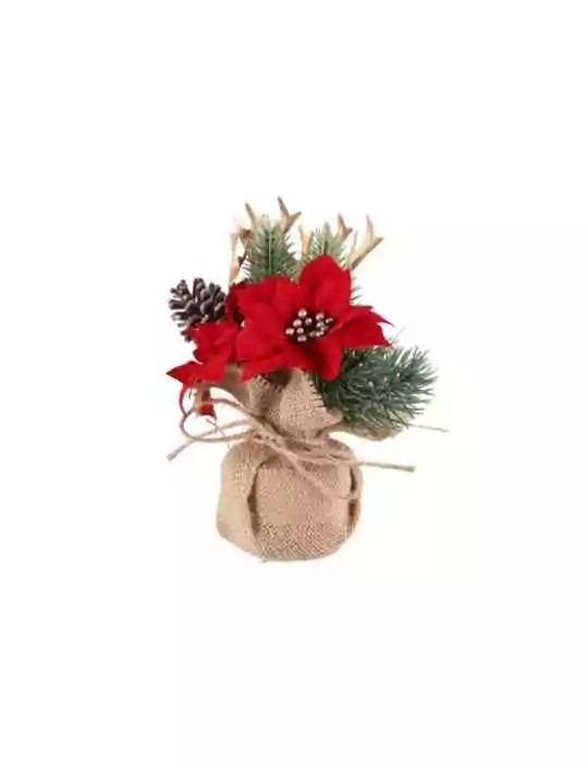 Joulutähtiasetelma pussissa punainen pussissa