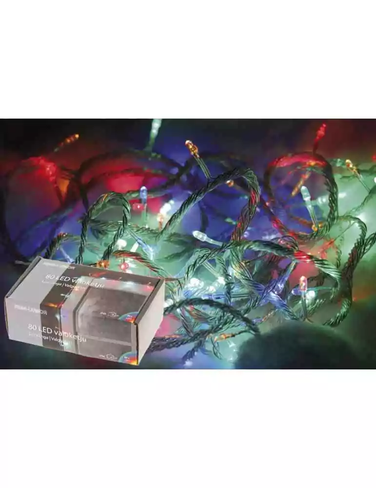 Valoketju 80-ledin monivärinen